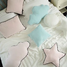 Милая голубая облачная звезда Прямоугольная подушка Kawaii Мягкие плюшевые подушки милый диван подушка украшение детской комнаты для детей