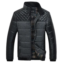 Classic Men Fashion Warm Jackets Plus Size L-4XL Patchwork Plaid Design Young Man Casaul Winter Coats