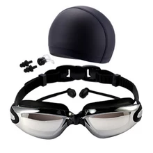 Унисекс очки для плавания, водонепроницаемые, противотуманные, УФ-защита, для серфинга, профессиональные очки для плавания, плавающие шапки, заглушки для ушей, зажим для носа, набор