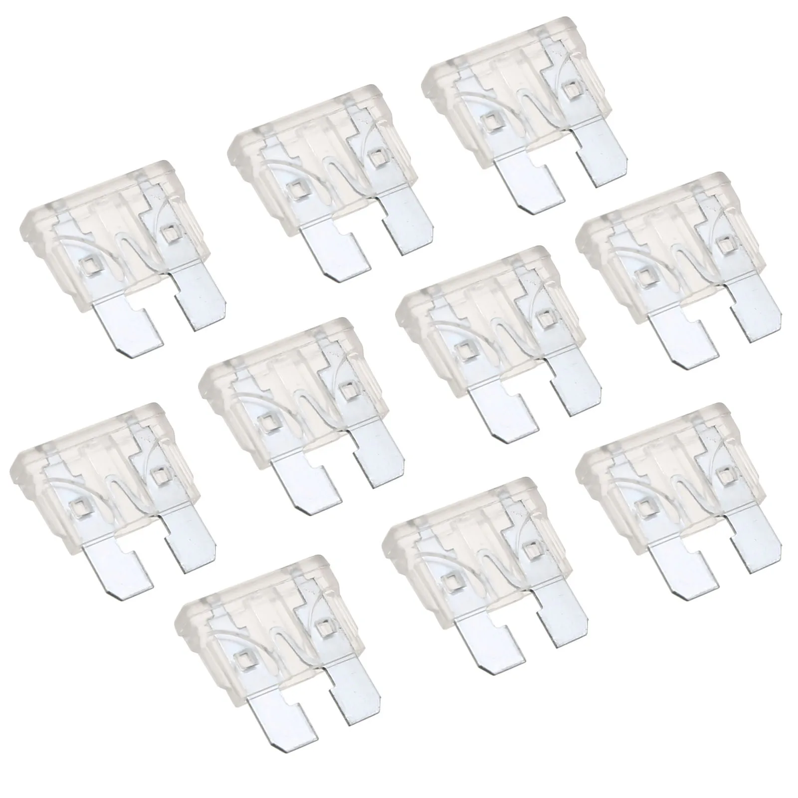 10Pcs/lot 25A Transparent Car FuseCoded Standard Blade Fuse for Auto Car Truck PC + Zn Alloy Material