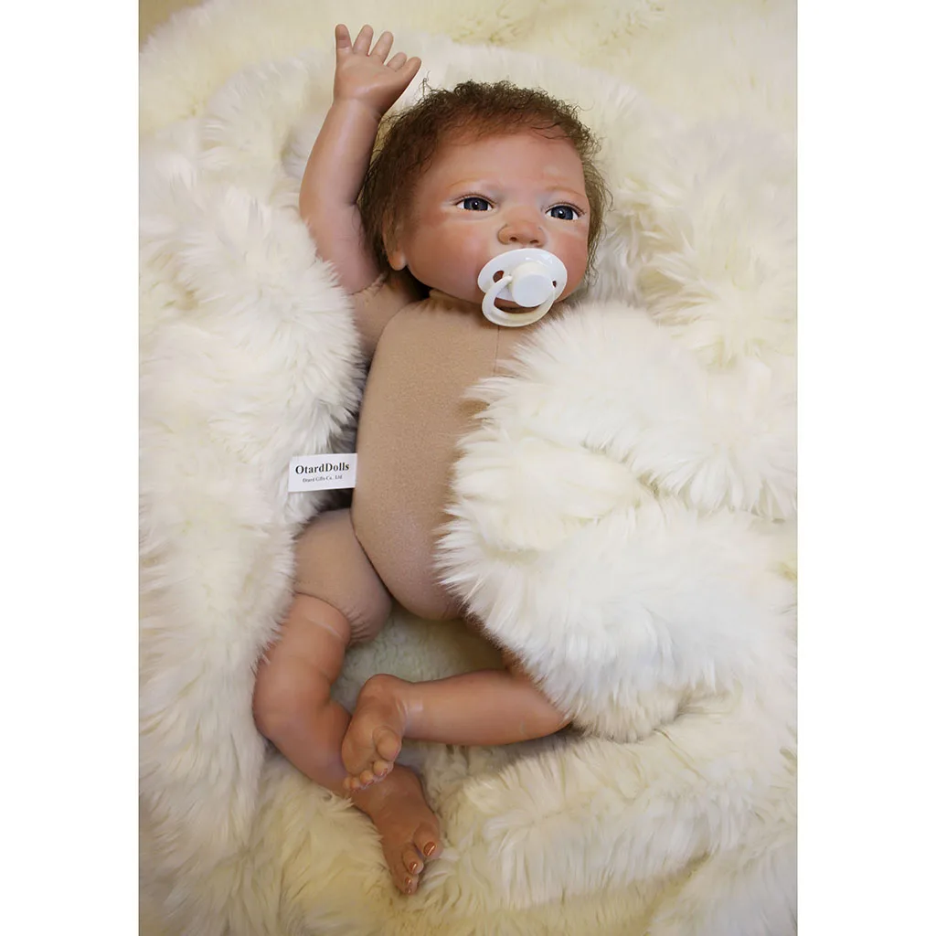 Реальная жизнь 18 дюймов Reborn Doll наборы винил новорожденный кукла с упитанными волосами, одежда, магнитная соска, бутылочка для кормления