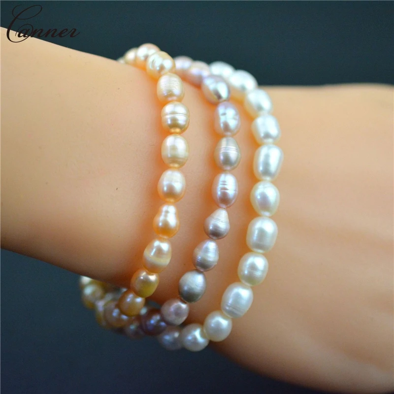 Classic Freshwater Pearl Bracelets for Women Wedding Party Jewelry Elegant Beaded Bracelet Bangle Gifts pulseras mujer Q4