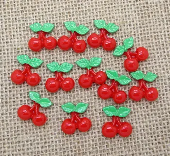 

20Pcs Resin Cherry Decoration Crafts Flatback Cabochon Scrapbooking Fit Hair Clips Embellishments Beads Diy