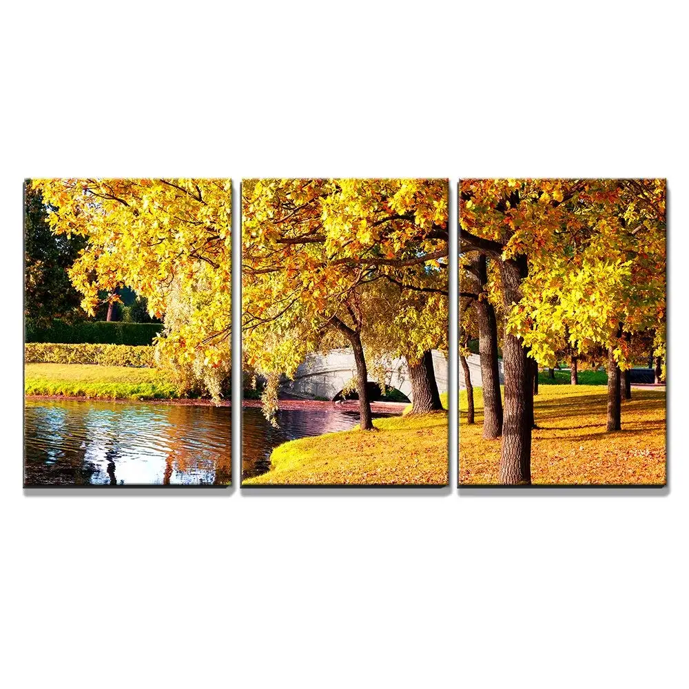 

Canvas Wall Art - Beautiful Autumn Forest in Park ' Pushkin, Saint Petersburg, Russia - Home Decor,Ready To Hang Drop shipping