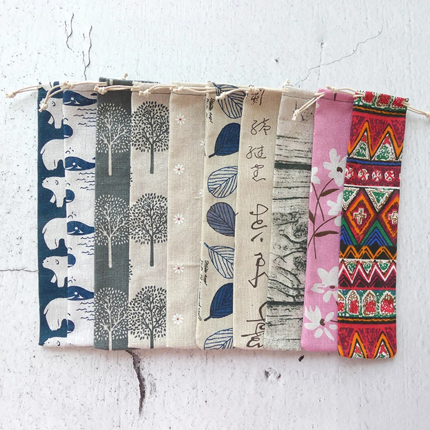 

Japanese Style Chopsticks Storage Bag Tableware Holder Container Student Picnic Camping Resuable Portable Straw Pouch Cloth Bags