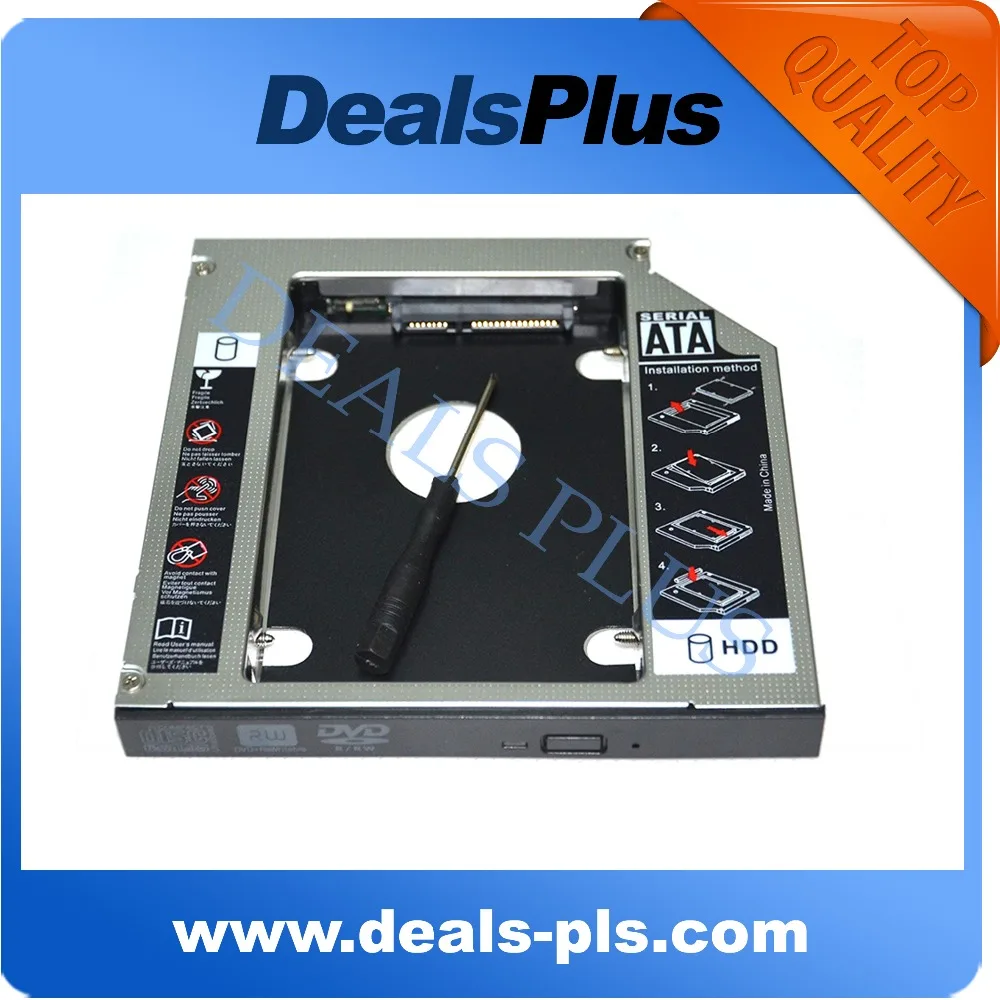 NEW 12.7mm SATA 2nd SSD HDD Caddy for DELL Studio 1737 1555 1557 Hard Disk Drive Caddyin