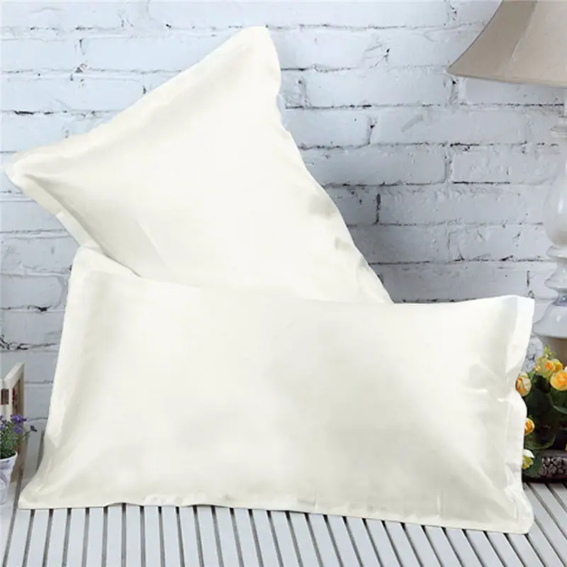 Hot Selling 1 Pcs Ivory Double Face Envelope Bedding Pillow Case Silk