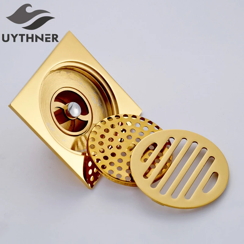 Продажа Uythner Бесплатная доставка 10*10 см золото и розовое золото Ванная комната душ площадь Слейте сетчатый прямые продажи с фабрики