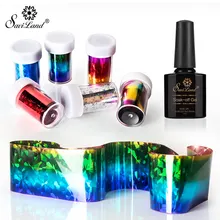 SAVILAND Голографическая фольга для ногтей набор синий прозрачный мраморный дизайн ногтей перевод рисунка наклейки УФ Гелевые наклейки DIY Дизайн маникюра