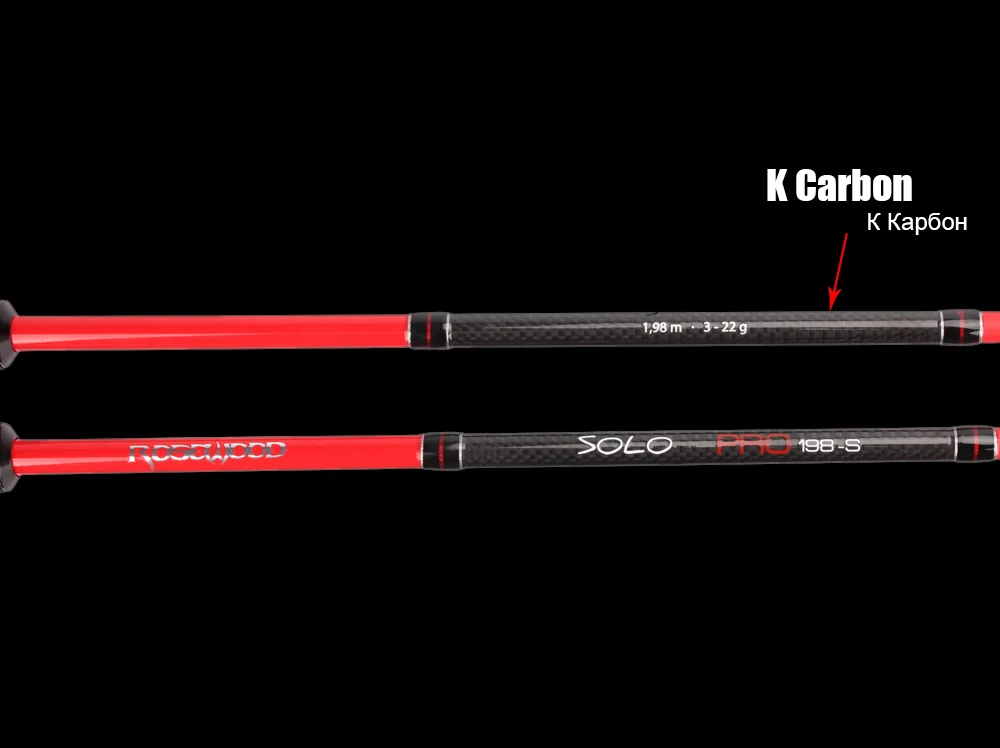 New Solo Pro 198 2 Sections 3-22g Lure Weight Carbon Casting Spinning Lure Fishing Rod Solid Tip, Ultralight Red Rock Rod  (5)