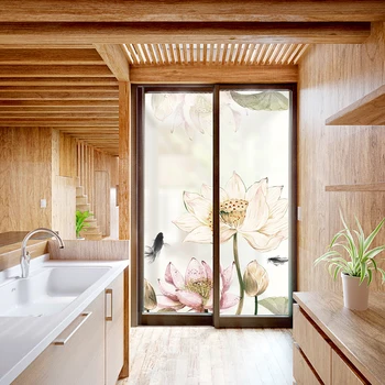 

Electrostatic frosted glass stickers living room Chinese window stickers transparent light opaque bedroom decorative film