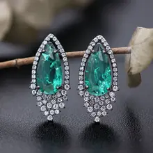 В виде Капли серьги-гвоздики для женщин натуральный камень Хрустальные стеклянные серьги вечерние модное украшение со стразами для женщин