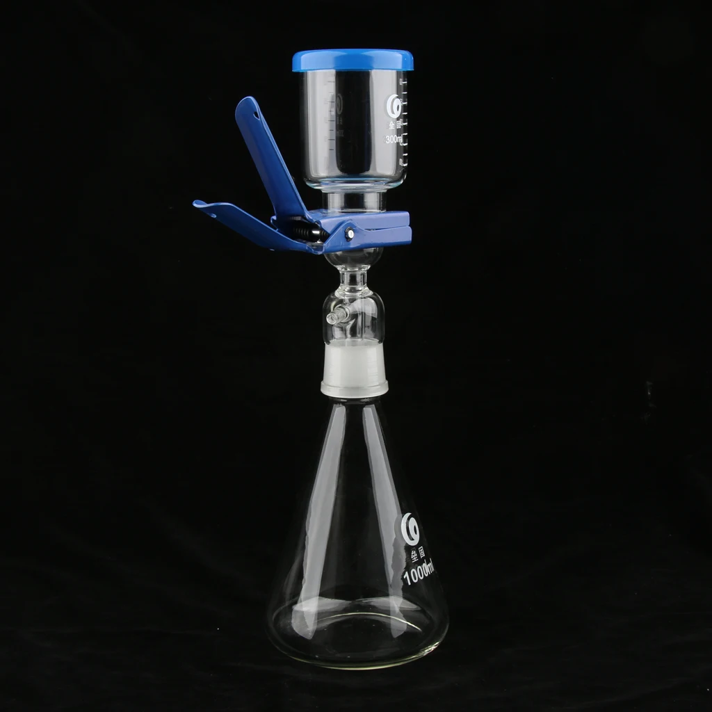 2 Sets of 1000ml Filtration Apparatus Vacuum Lab Filter Unit w Funnel Clamp