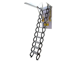 Интерьер из алюминиевого магниевого сплава используется металлическая чердачная лестница Заводская Выходная Бытовая Алюминиевая Телескопическая Лестница для внутреннего вытягивания