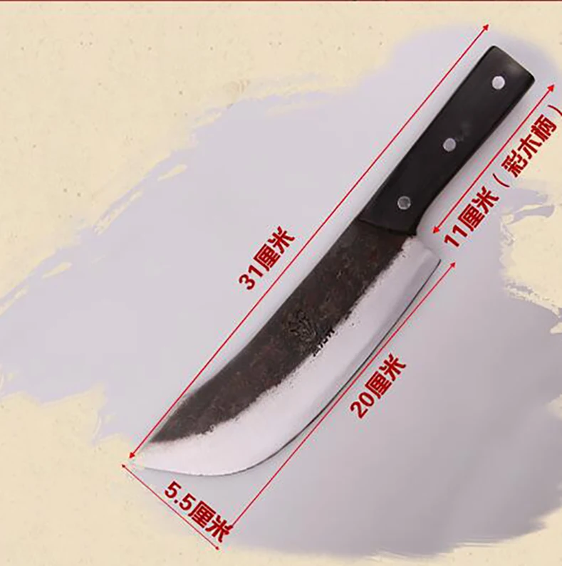 XITUO old kitchen knife hand-forged chef knife clip steel manganese carbon steel knife iron kitchen household Tool CN Slaughter