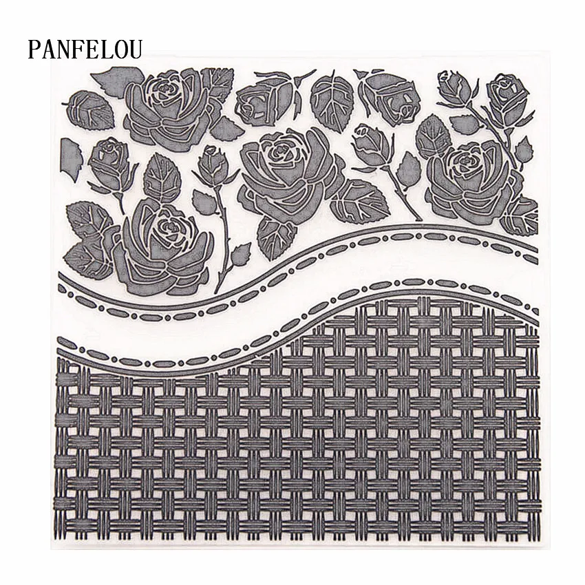 

PANFELOU Rose road Embossing folders Plastic For Scrapbooking DIY Template Fondant Cake Photo Album Card Making HOT Desgin