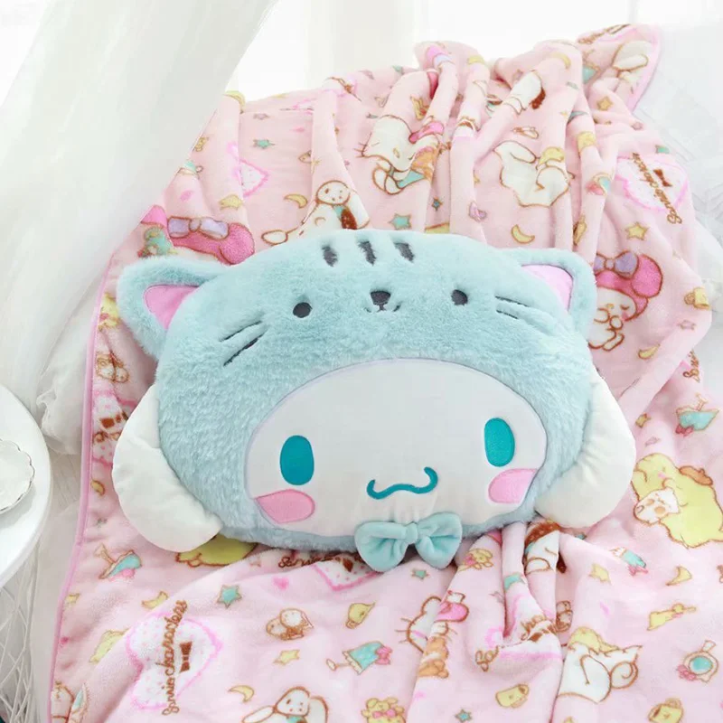 1 шт. 40 см Cinnamoroll пудинг собака Мелодия Близнецы Звезда Мягкая плюшевая подушка+ Коралловое бархатное одеяло мягкая игрушка романтический подарок - Цвет: Синий