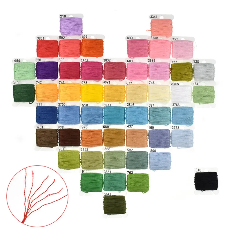 Embroidery Floss with Storage Box 50 Colors Friendship Bracelets Floss Crafts with Plastic Threads Bobbins 40 Pcs Sewing Kits  (7)
