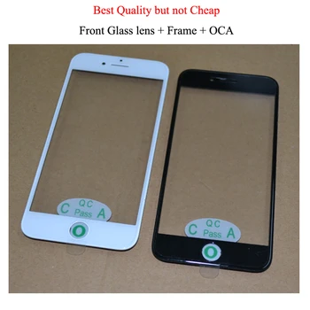 

100pcs/lot Cold Press Replacement LCD Front Touch Screen Glass Outer Lens with frame OCA film for iphone 8 7 6 6s plus AAAAA