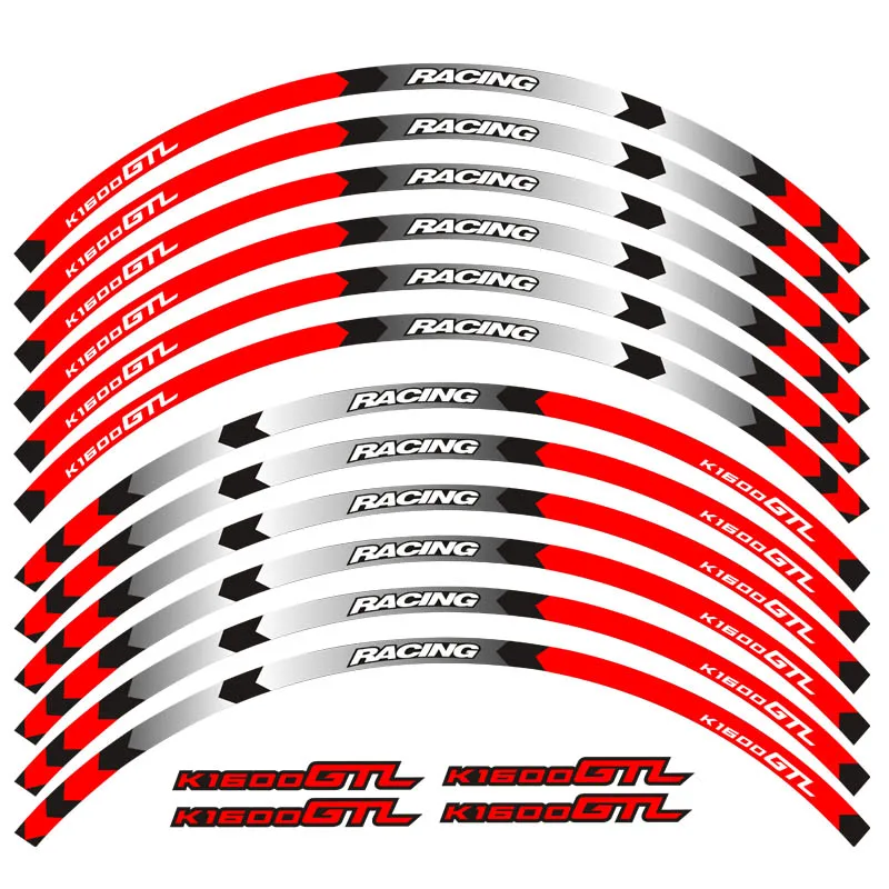 7 стилей новая мотоциклетная колесная наклейка Светоотражающая наклейка s Rim Stapes для BMW K1600GTL Светоотражающая Водонепроницаемая наклейка