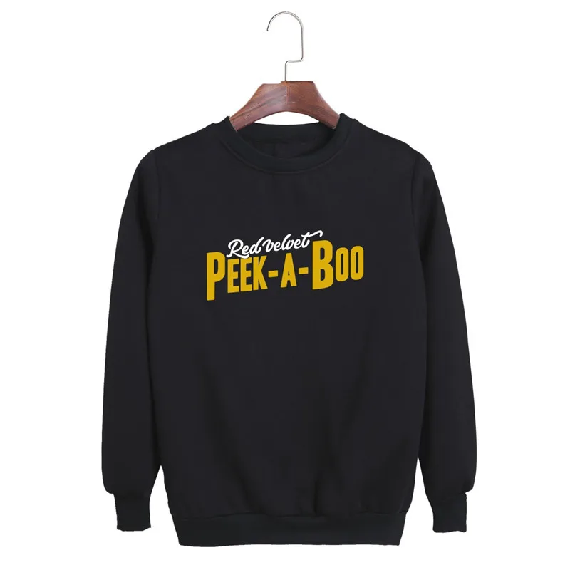 KPOP Корейская мода красный бархатный альбом идеальный бархатный Peek-A-Boo с круглым вырезом хлопковые толстовки пуловеры толстовки PT648