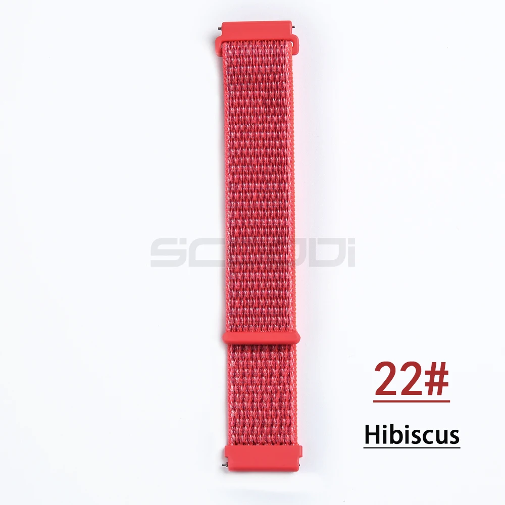 Новинка, 20 мм, нейлоновый тканый ремешок для Xiaomi Huami Amazfit Bip BIT Lite, Молодежные Смарт-часы, носимый браслет, ремешок для часов Amazfit - Цвет: Hibiscus