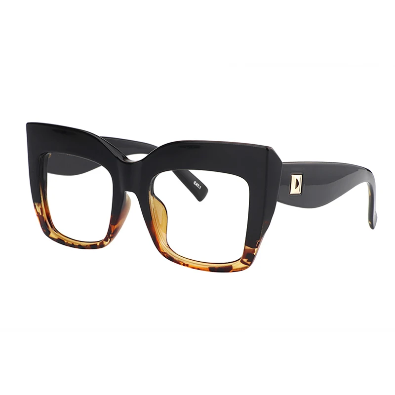 Zeelool Vintage Oversized Thick Cat Eye Glasses for Women with Non-prescription Clear Lens Alberta FP0668 