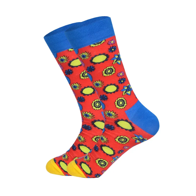 Хлопковые мужские носки в полоску с цветочным рисунком, дезодорант, уличный стиль, хип-хоп, 11 цветов, подарки для мужчин, счастливые носки