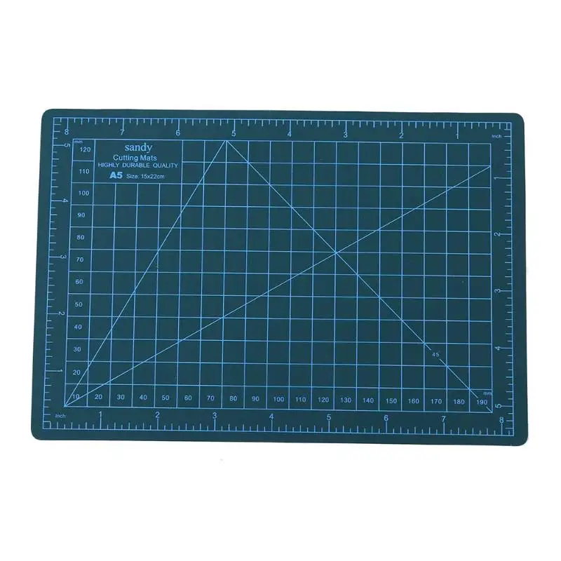 

Dark Green Rectangle PVC Cutting Mat PVC Self-Healing A5 Paper Craft DIY Tools Grid Lines Plastic Cut Pad Office School Supplies