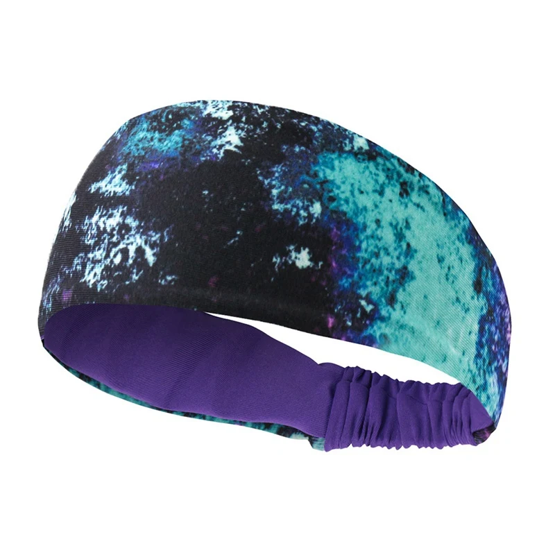 Повязка на голову для фитнеса для йоги, дышащая впитывающая Пот повязка для головы, обертывание одежды и аксессуаров - Color: Purple