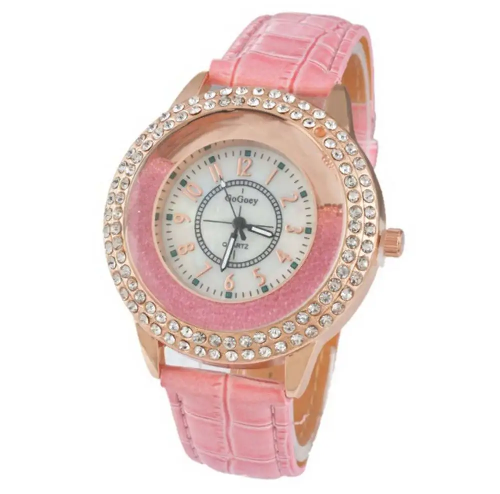 Лидер продаж, роскошные брендовые кожаные кварцевые часы для женщин, Дамская мода, браслет, наручные часы, женские часы, relogio feminino 8A20 - Цвет: Розовый