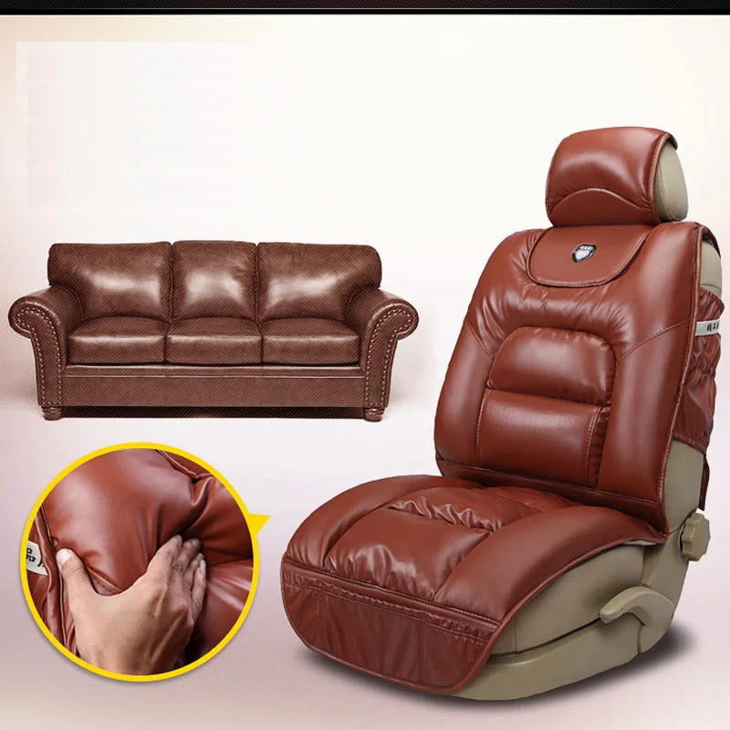 Buy pu leather winter car seat cushion full thick