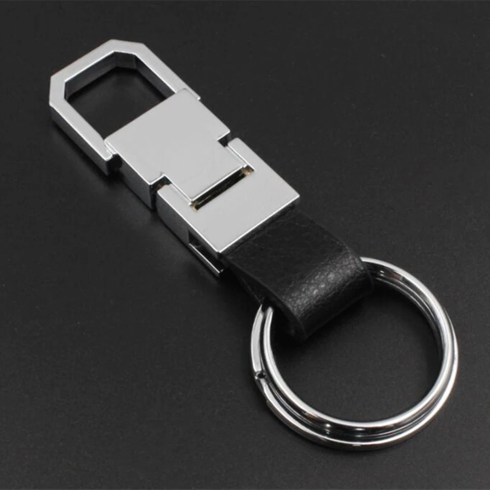 

New Double Oblique Pull Type Key Chain Men leather car metal key chain Car Key Ring Monster Keychain Jewelry Gift