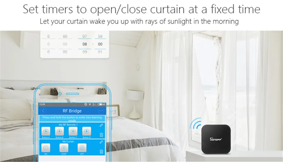 New Sonoff RF Bridge WiFi 433 MHz Replacement Home Automation Universal Switch Intelligent Domotica Wi-Fi Remote RF Controller