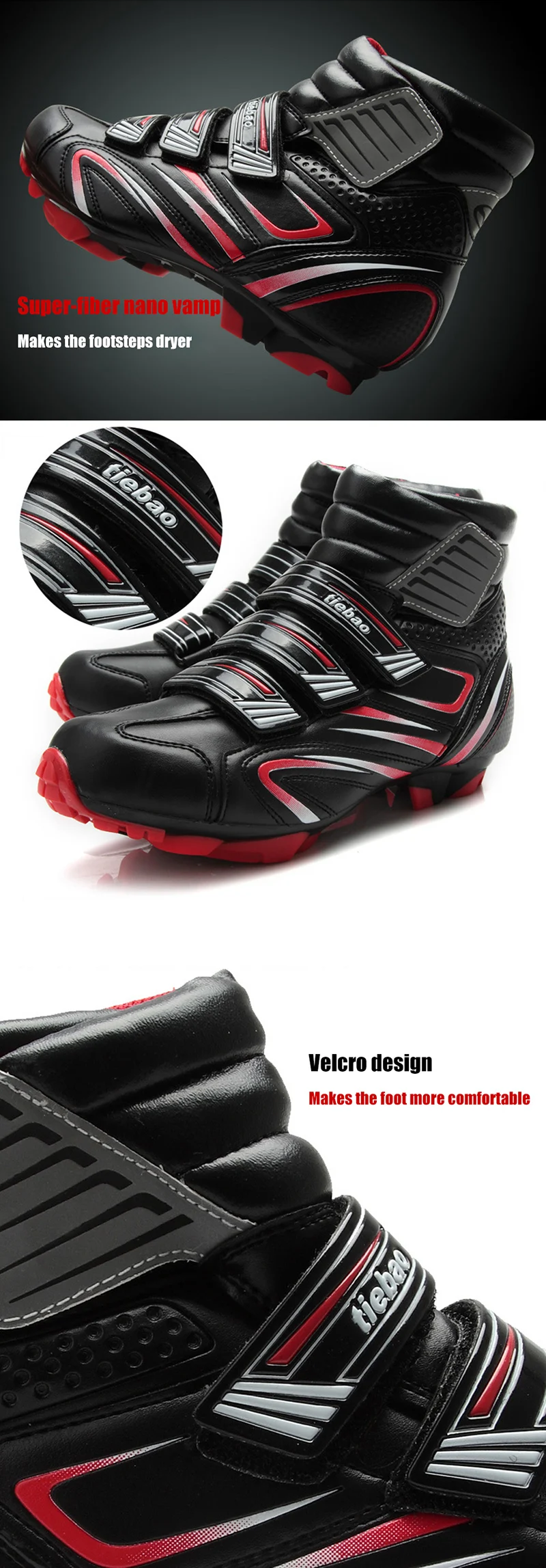 Tiebao ciclismo sapatos de inverno mtb spd