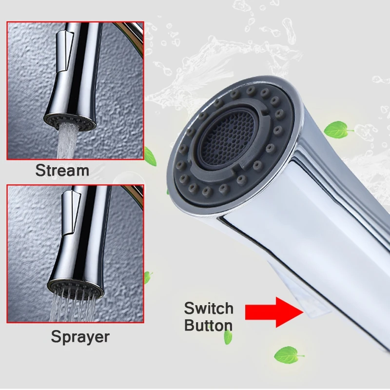  Thermostatic Kitchen Faucet Pull Down Sprayer 360 Rotation Bathroom Kitchen Mixer Brass Black Rubbe - 4000014896075