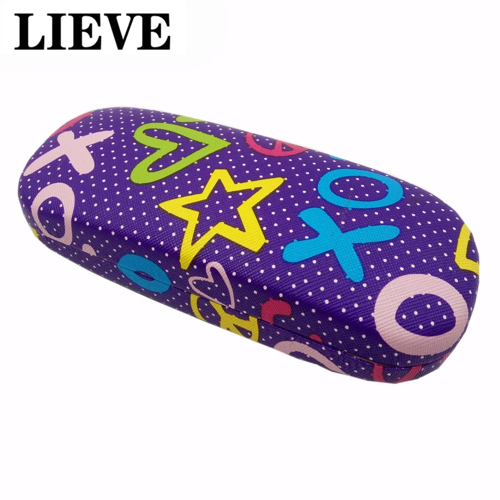 

LIEVE Letter Ms. Men's Fashion Glasses Box Cartoon Printing Iron Hard Box Myopia Glasses Box