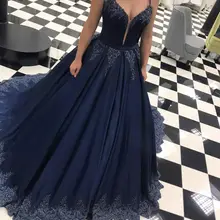 Винтажные темно-синие вечерние платья Саудовская Аравия Дубай A Line Спагетти ремни праздничная одежда для официального торжества выпускного вечера платья