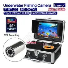Free shipping!Eyoyo 30M 7″ 1000TVL Infrared Fishing Camera Fish Finder DVR Recording IR Night Vision