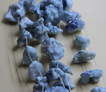 

10pcs/lot Blue Color Druzy Crystal Geode Quartz Stone Pendant Neckace 30mm Each Druzy Crystal Rock Gems Necklace