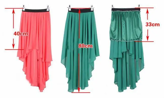 

New Women Chiffon Sexy Elegant Asymmetric Long Maxi Skirt Elastic Waist Band Y-QZ002