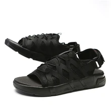 Мужские сандалии; размеры 39-45; дышащая Летняя Пляжная повседневная обувь для мужчин; Sandalias; коллекция года; модная мужская обувь для отдыха; Sandales Homme