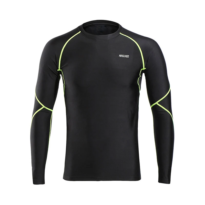 

Winter Warm UP Fleece Cycling Base Layer Men Compression Base Layers Tights Cycling Long Sleeves Workout GYM Shirts