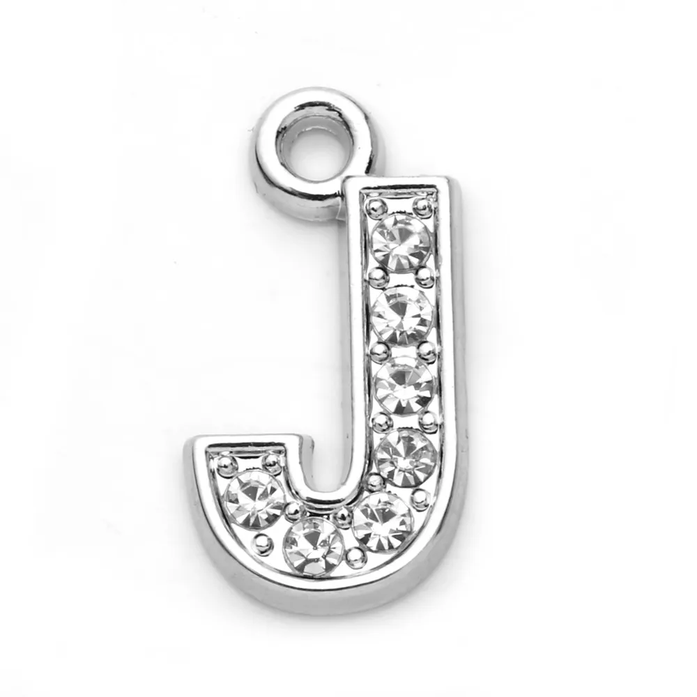 

10pcs Charms J Alphabet Letter 8x16mm Rhodium Pendant J Alphabet Letter Charms For Jewelry Making Jewelry Findings