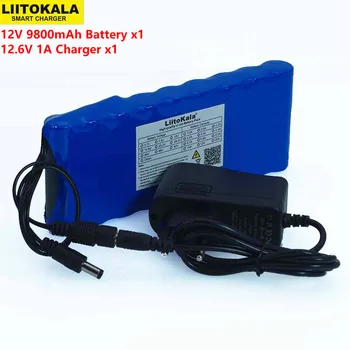 

12 v 9.8Ah 9800mAh 18650 Rechargeable batteries 12V Li-Ion Battery pack Protection Board CCTV Monitor battery +12.6V 1A Charger