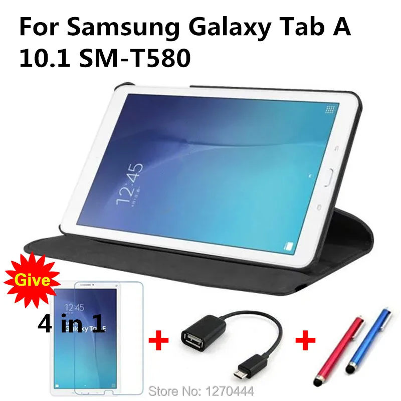 

360 Degree Rotating Stand Leather Protective Cover for Samsung Galaxy Tab A a6 10.1 2016 T580 T585 SM-T580 T580N T580C Fundas