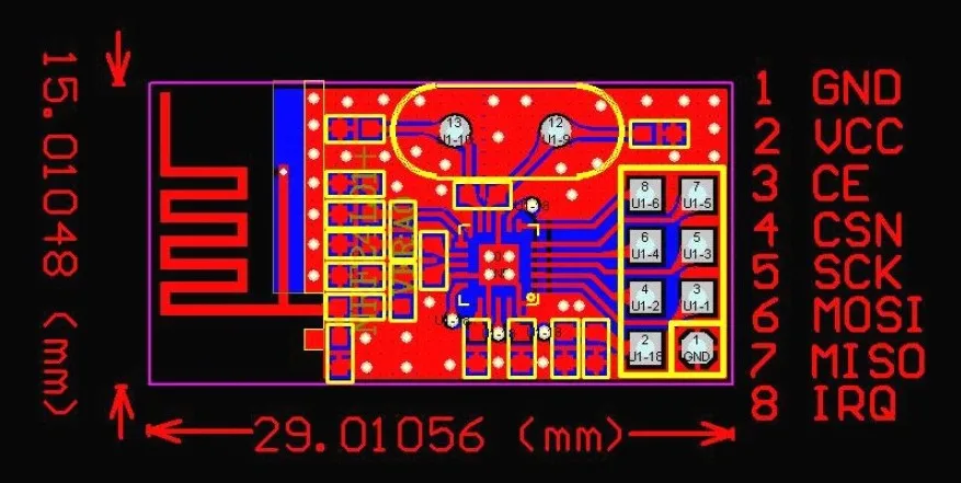 NRF24L01+ модуль беспроводной передачи данных 2,4G/NRF24L01 обновленная версия 2 Мбит/с NRF24L01 гнездо адаптера плата