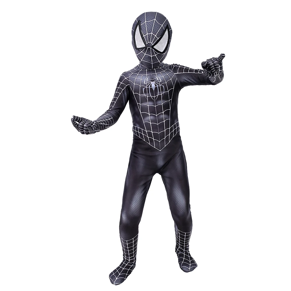 Children Lycra Spandex Black Spiderman Costume Kids Child Venom Spider-Man Cosplay Zentai Suit Halloween Jumpsuit Children Lycra Spandex Black Spiderman Costume Kids Child Venom Spider-Man Cosplay Zentai Suit Halloween Jumpsuit