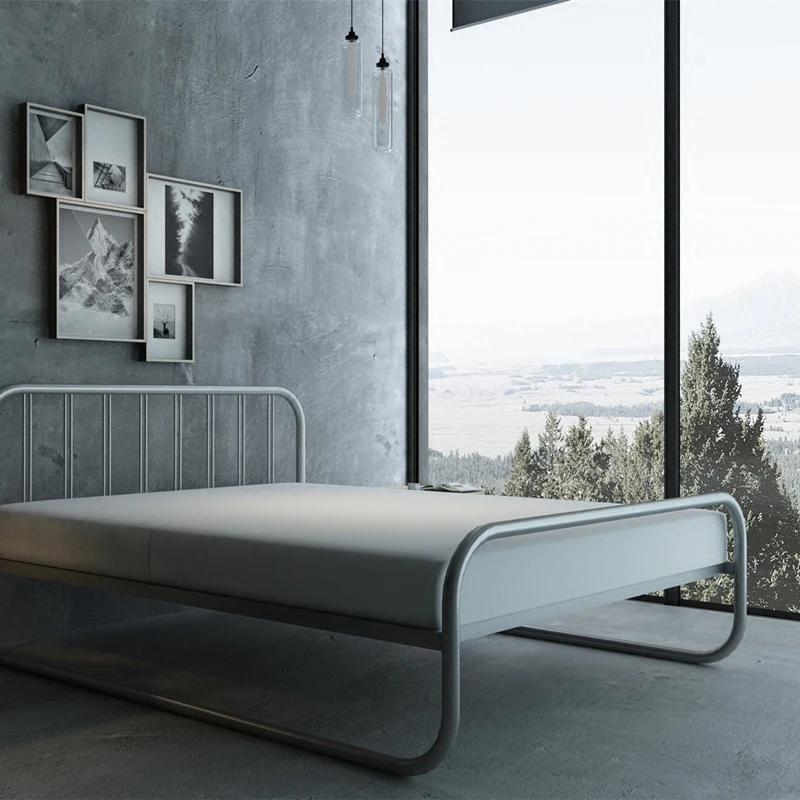 Modern simple 1.2m 1.5m 1.8m single double iron bed Modern simple 1.2m 1.5m 1.8m single double iron bed