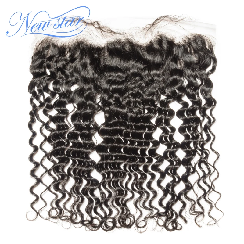 Brazilian TRANSPARENT Lace Frontal Closure Deep Wave New Star Virgin Human Hair 13x4 Lace Closures Pre Plucked With Baby Hair
